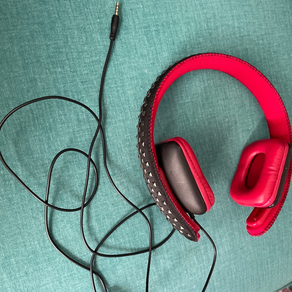 Red and black studded Headphones